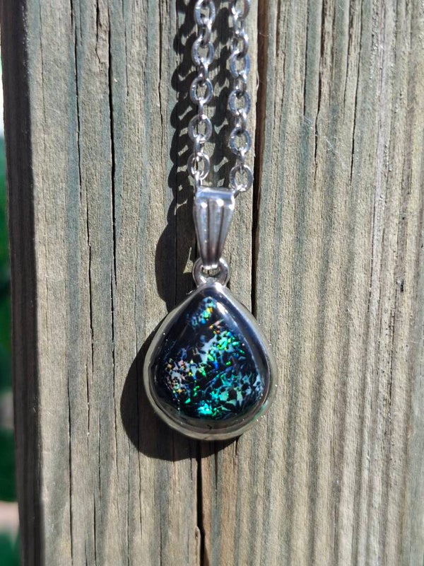 Pendentif opale boulder, pierre australienne de 12x10mm, neuf