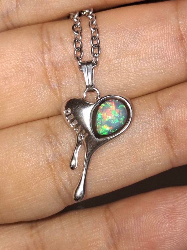 Pendentif coeur Dream avec pierre de 8x6mm Multicolore