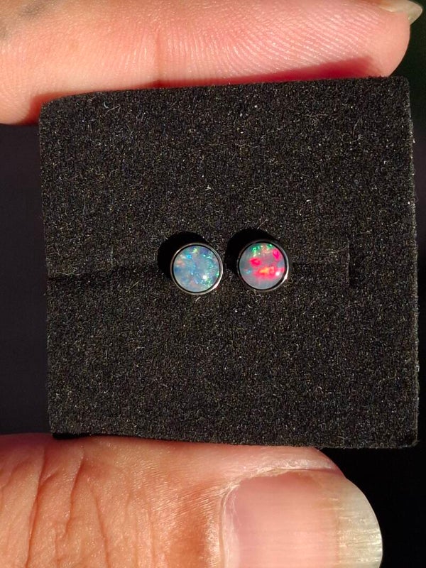 Boucles d'oreilles opales australiennes véritables