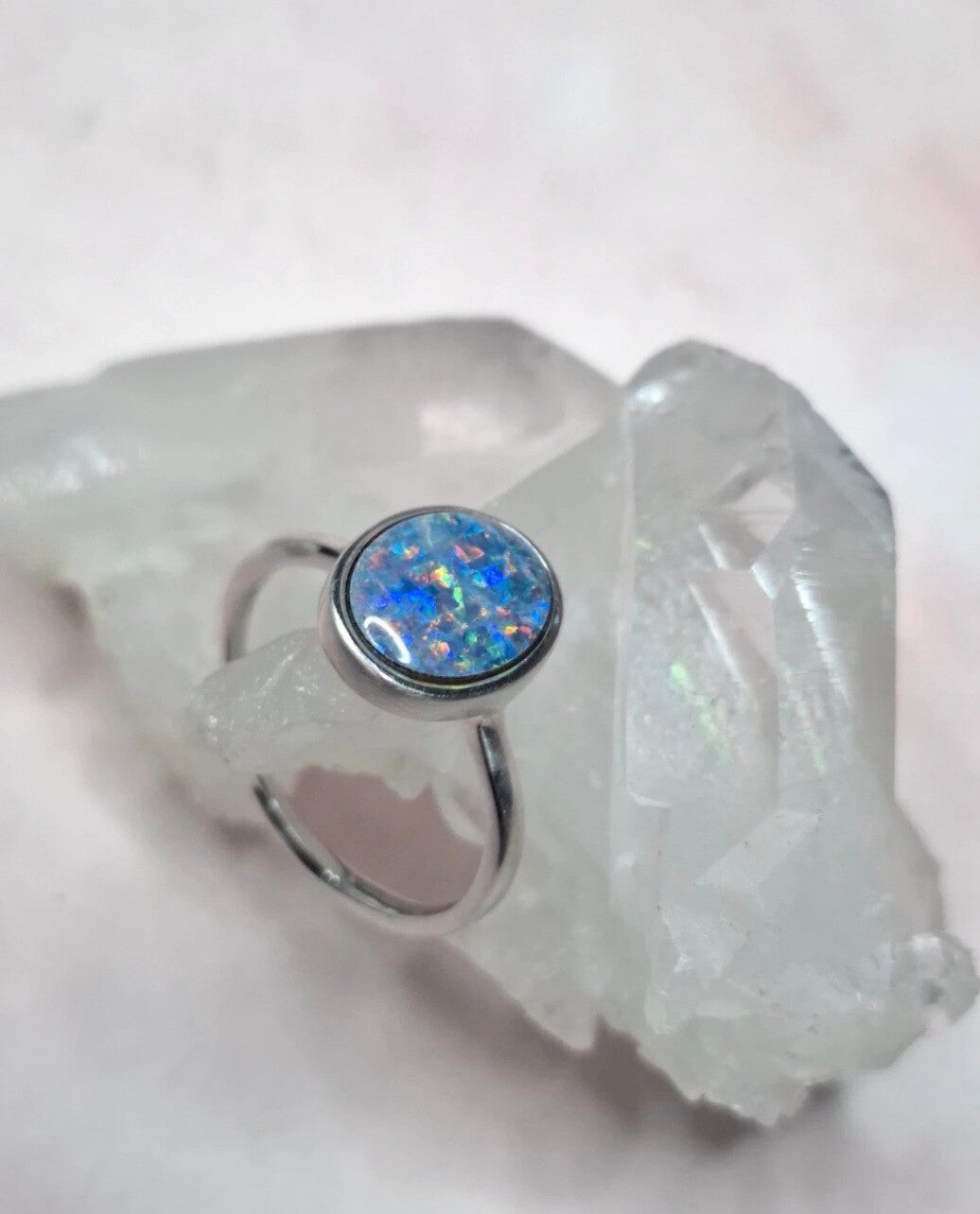 Bague s925 ajustable opale boulder 10x8