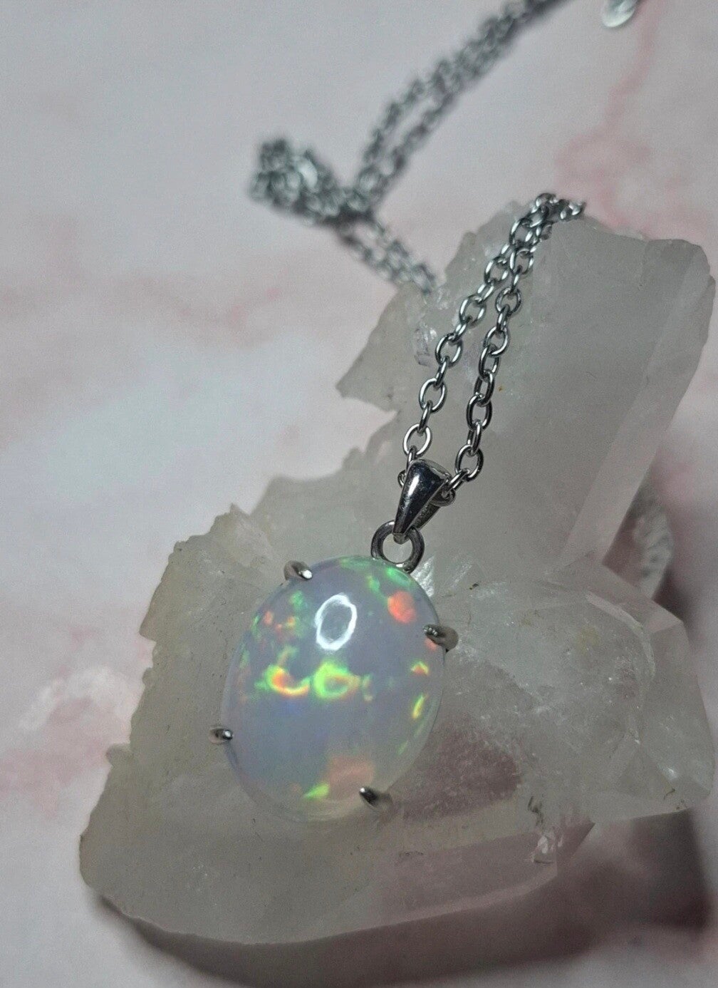 Pendentif opale halo 6,70 carats de 18x14mm éthiopienne nue authentique 🤩