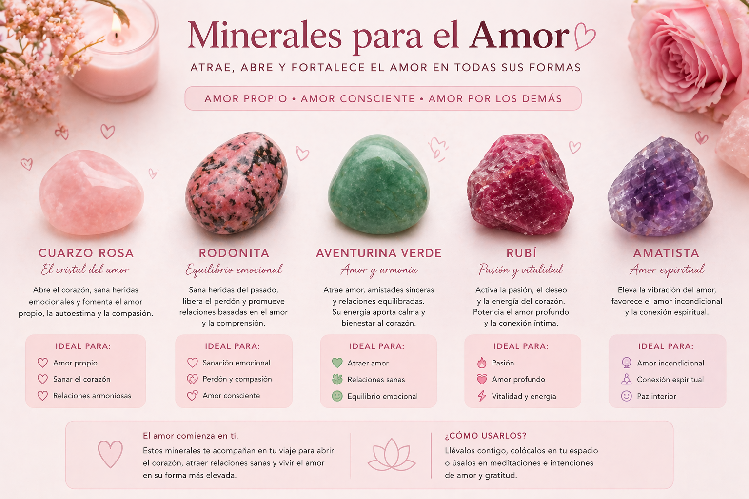 amuleto en mineral de amor