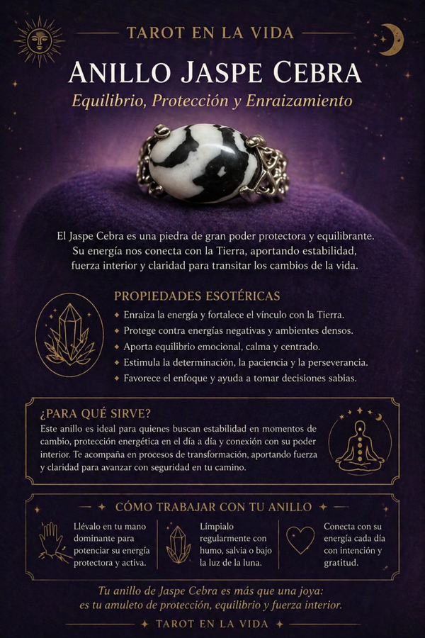 Anillo Jasper cebra amuleto