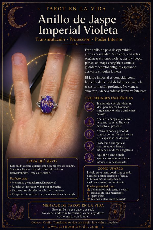 Anillo amuleto Jasper imperial violeta