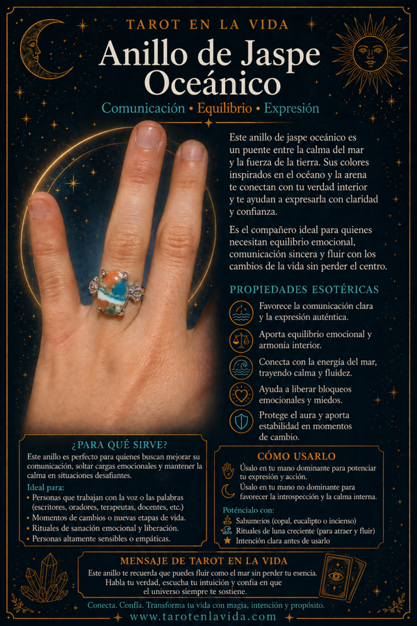 Anillo amuleto jasper oceánico