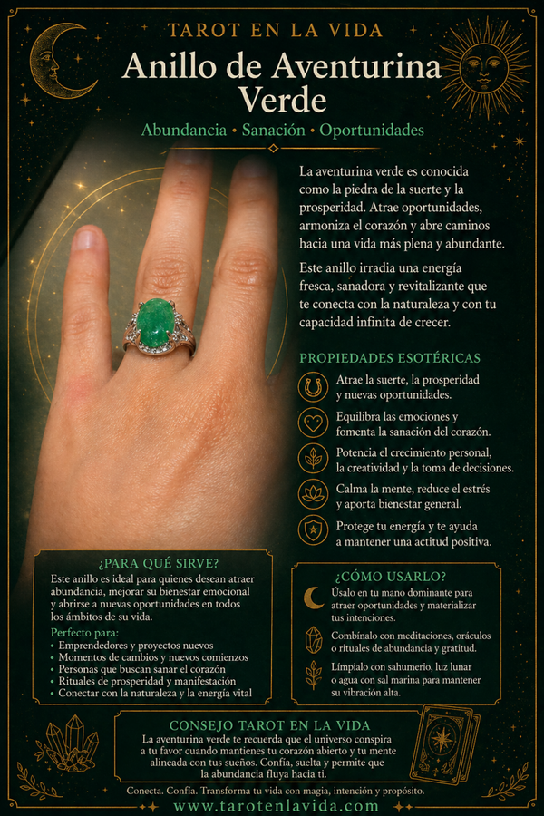 Amuleto anillo aventurina verde