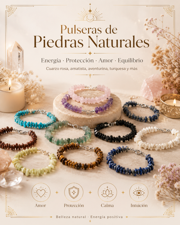 Amuletos de pulseras piedras naturales