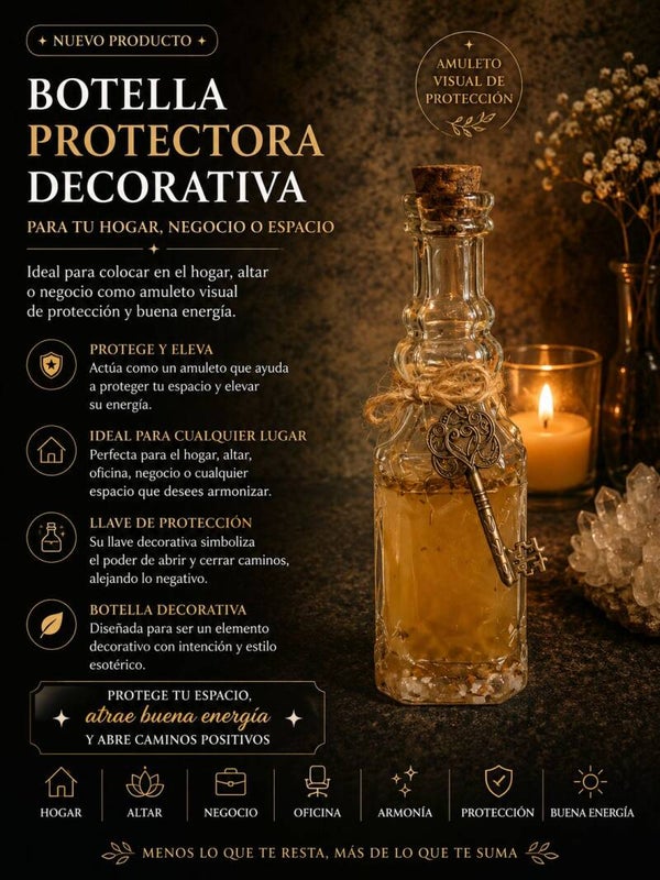 Botella Protectora Decorativa — Amuleto Visual de Protección