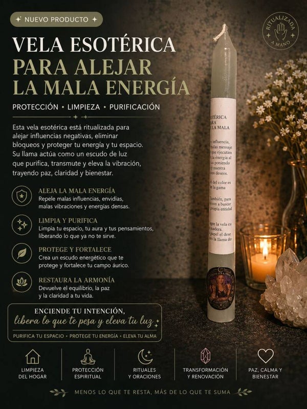 Vela de ritual gris