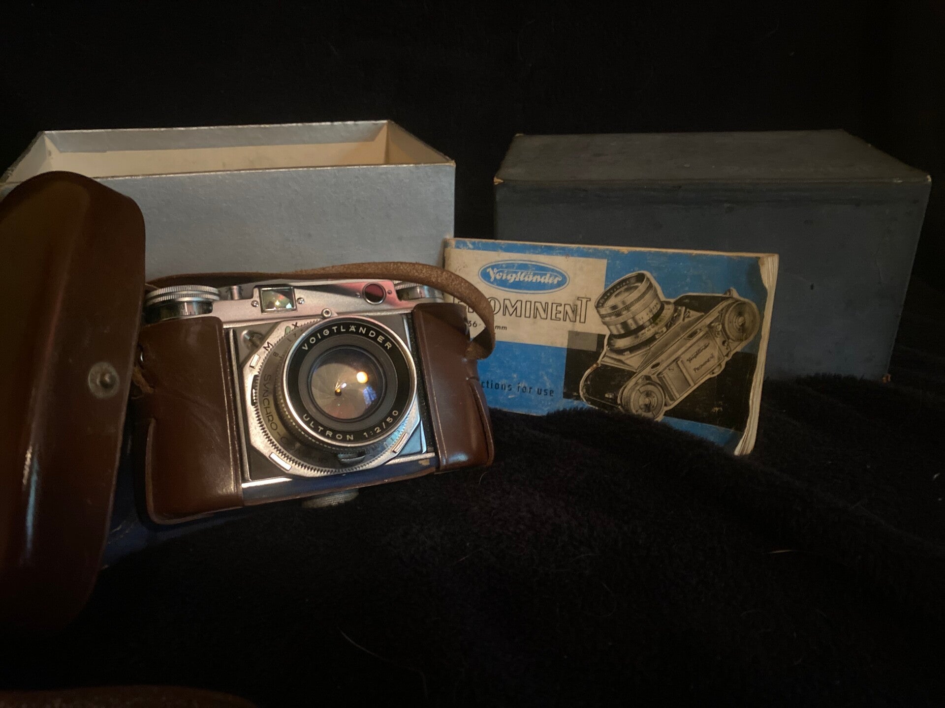 Voigtländer Prominent 35mm Rangefinder Camera (Untested) with Original Case, Box & Instruction Manual