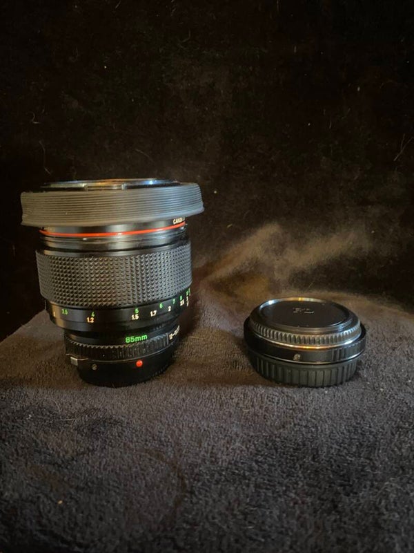 Canon FD 85mm f/1.2 L Prime Lens with FD to EF Adapter