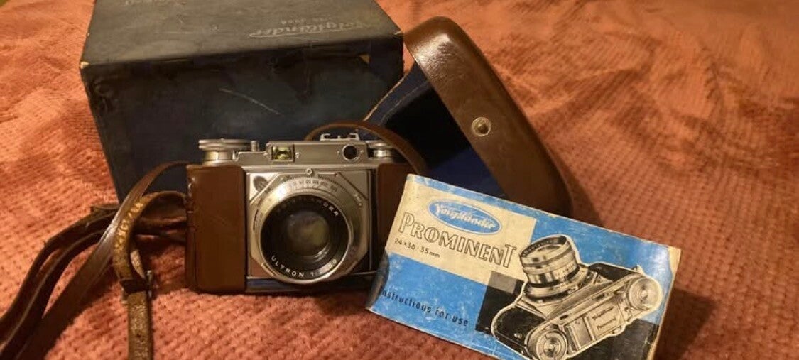 Voigtländer Prominent 35mm Rangefinder Camera (Untested) with Original Case, Box & Instruction Manual