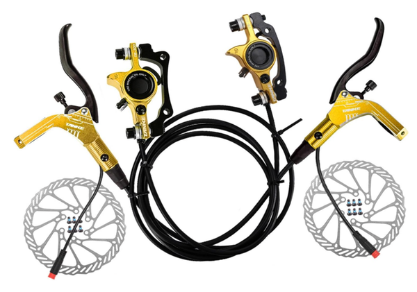 4-Piston Hydraulic Disc Brake Kit for E-Bike & Scooter | 160mm Rotors