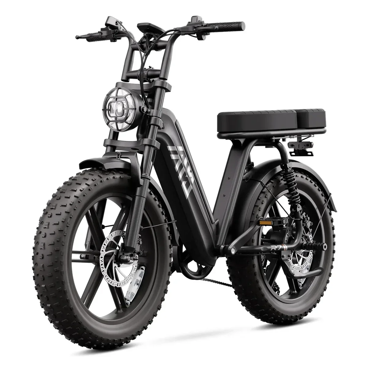 TST R7 Moped Style 1500W Full Suspension Electric Cargo Bike