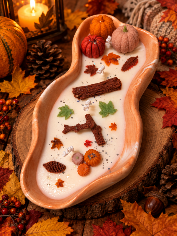 Selbstgegossene Herbstschale