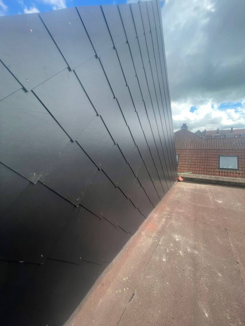 Gevelbekleding in leien