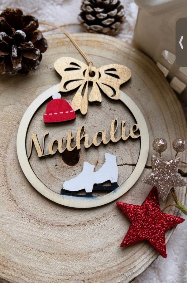 Boule personnalisé avec prénom et patins