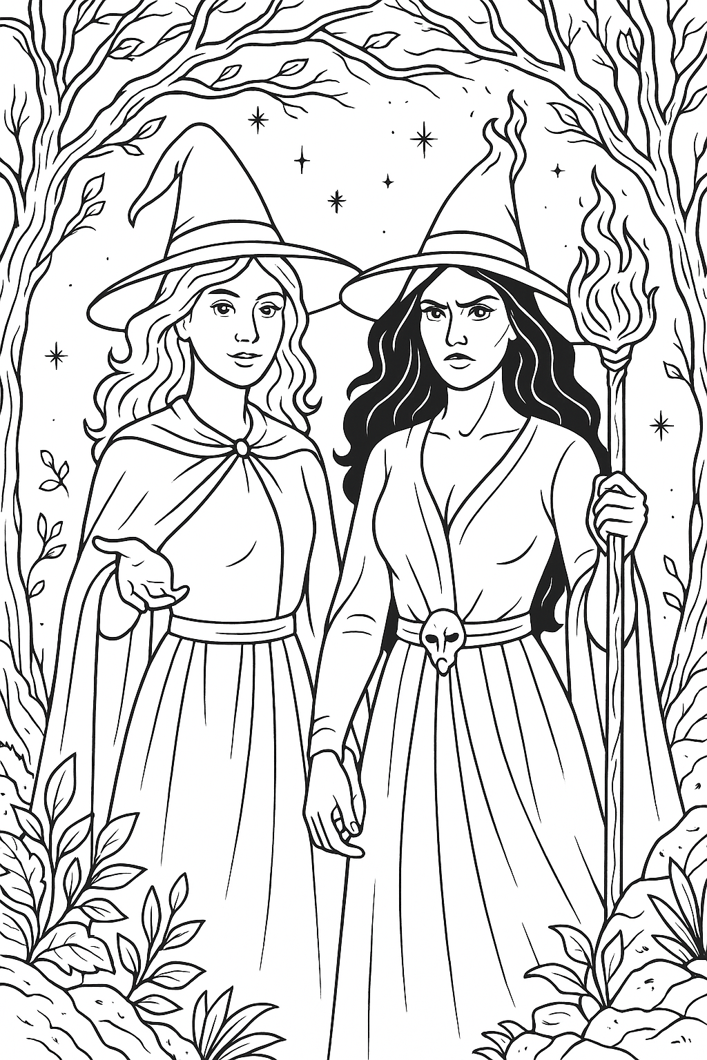 Sisters of the Veil Coloring Page