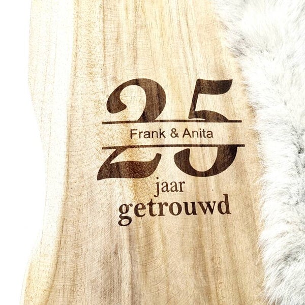 '... jaar getrouwd' plank