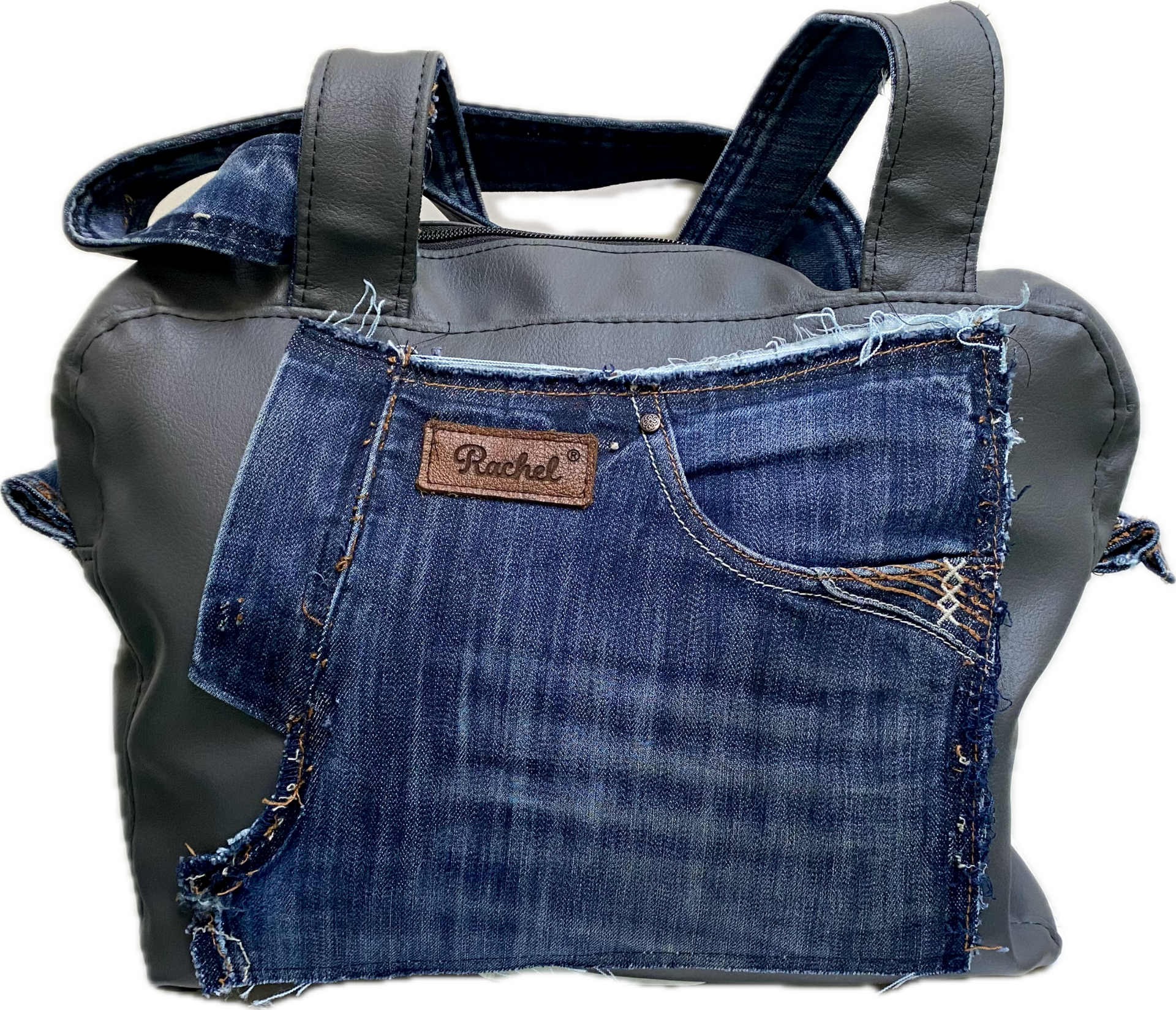 Upcycled Schoudertas van oude Jeans en Skai - Uniek en Duurzaam