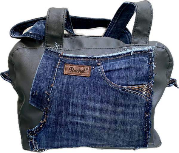 Upcycled Schoudertas van oude Jeans en Skai - Uniek en Duurzaam