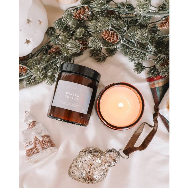 Bougie en pot ambré Chalet d'Hiver