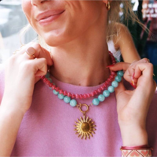 Collier de perle en pierre naturelle xl