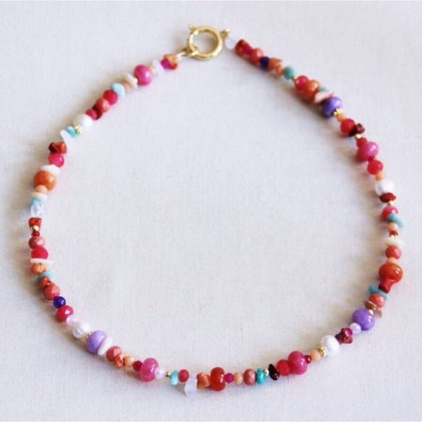 Collier de perles mélangées - mélange de couleurs