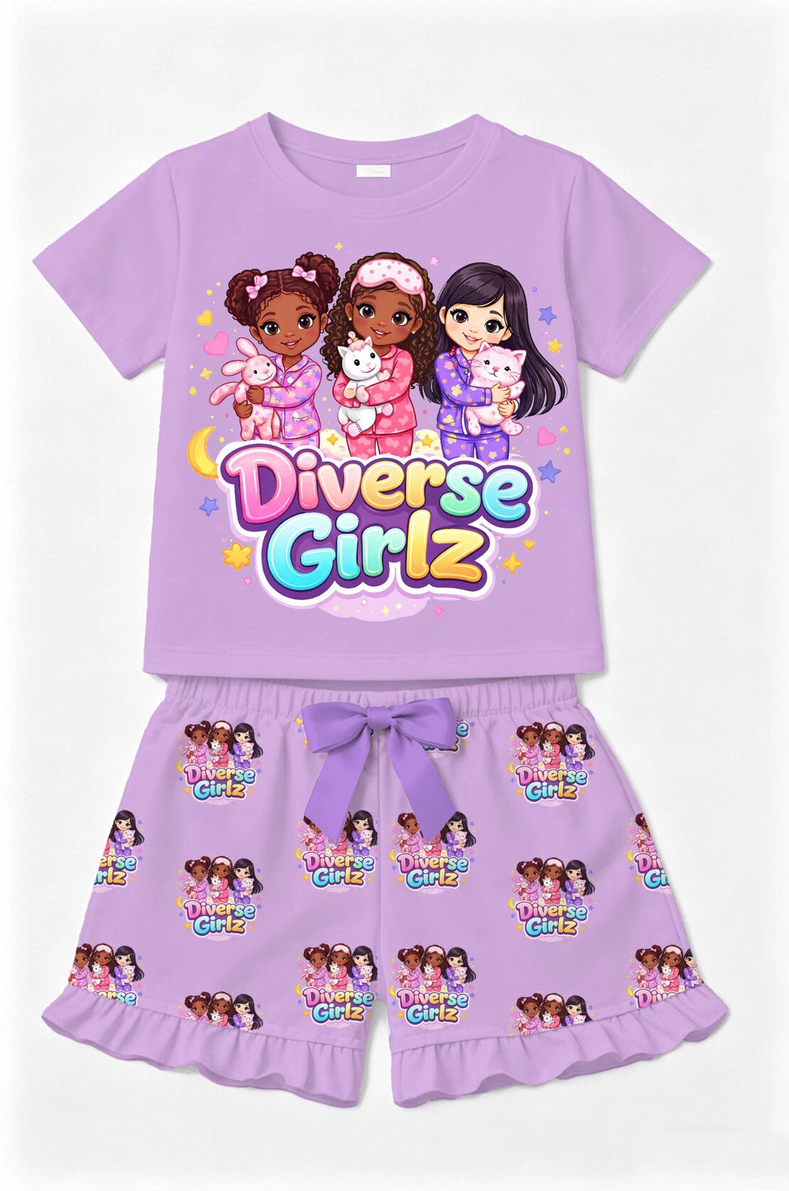 Diverse Girlz purple & pink luxury trio sets