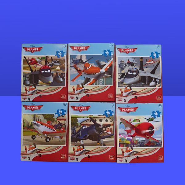 6 Planes Puzzels - 35 stukjes per puzzel