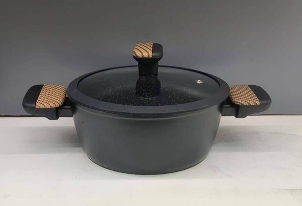 Granieten Gietaluminium Kookpan met Glazen Deksel