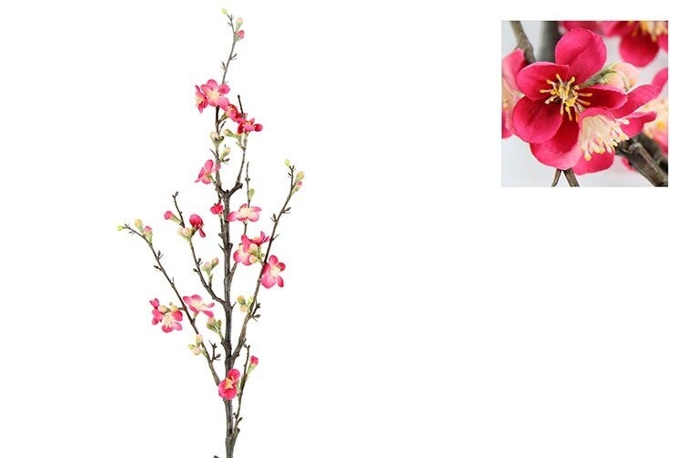 Bloesemtak Fuchsia met bloemen en knop 86 cm