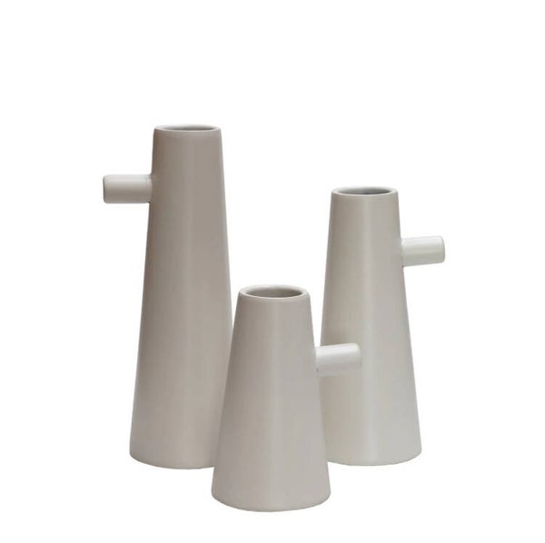 Vazen set Tumbes Ivory  - Ø9 x H15/21/26 cm