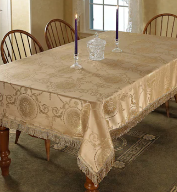 Polyester Jacquard, with Fringes, Tablecloth
