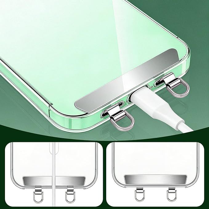 Phone Tether Heavy Duty Silver Stainless Steel Double Phone Tether Lanyard Tab