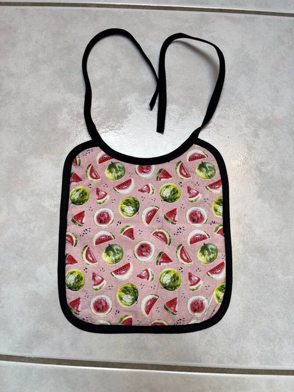 Bavoir à attaches pastèques