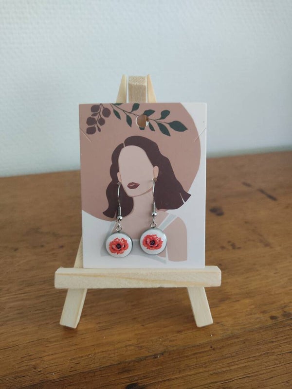 Boucle d'oreille Coquelicot