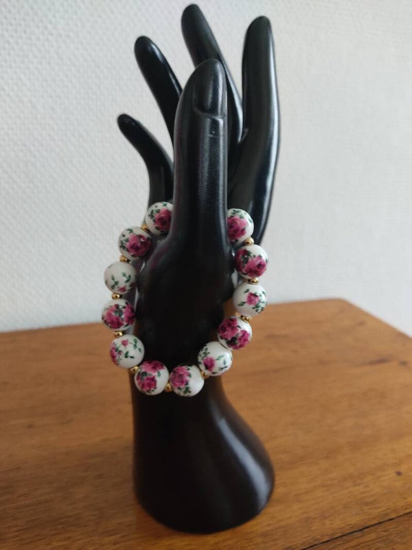Bracelet fleurs  (élastique)