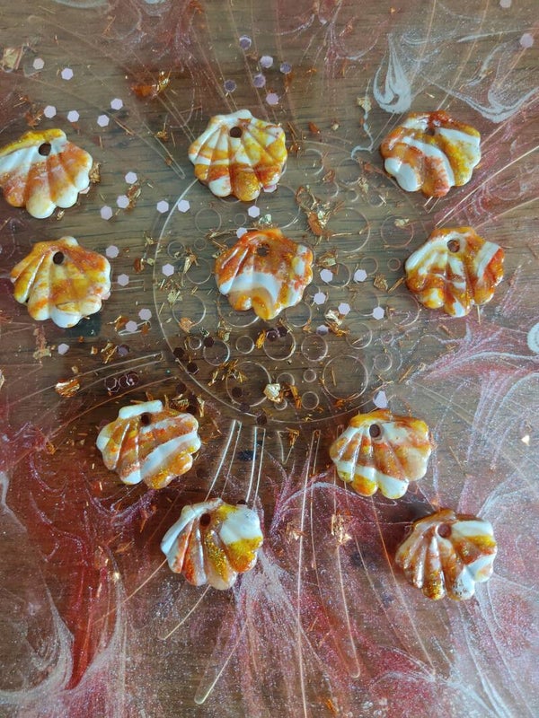Pampilles coquillage ( orange)