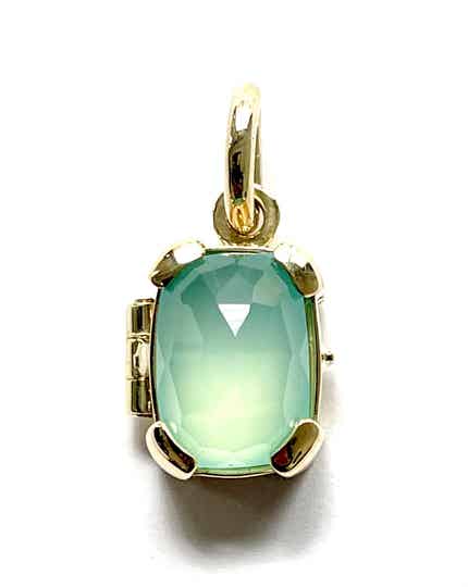 Geelgouden Chalcedony medaillon hanger