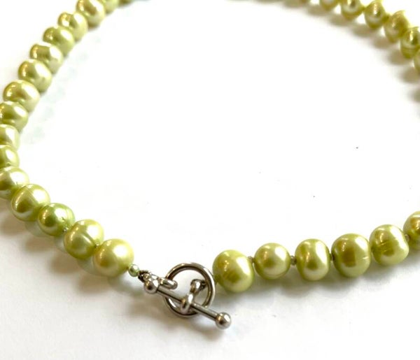 Groen parel collier