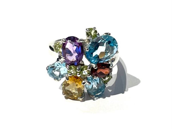 Zilveren Multicolor ring