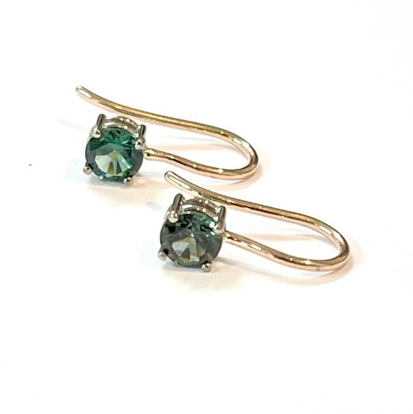 Hollandse haken Rosegoud en Witgoud met Green Spinel