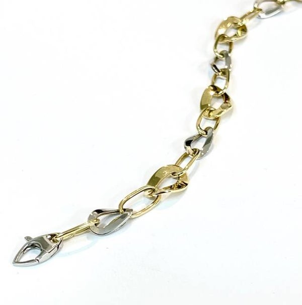 Geelgouden met Witgouden Chunky Chain armband