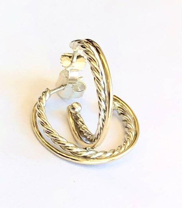 Creolen Zilver met Geelgoud