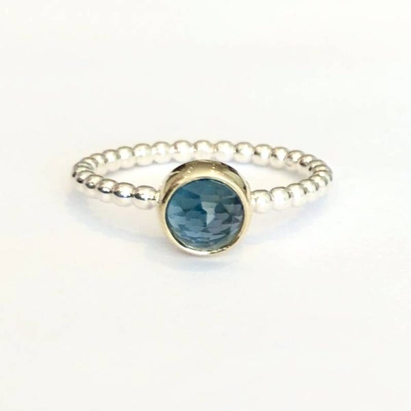 Rosita's Mix Zilver en Geelgoud met London Blue Topaz
