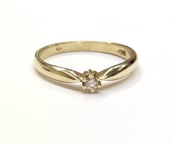 Solitair ring Geelgoud met Diamant