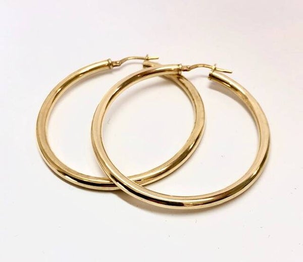 Geelgouden creolen met Zilveren binnenkern