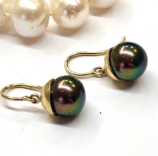 Hollandse haken  met zwarte zoetwater Parel