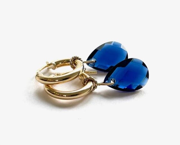 Happy drops Creool hangers met Midnight Blue Quartz